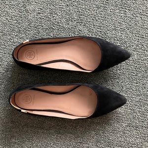 Tory Burch black suede flats size 10.5